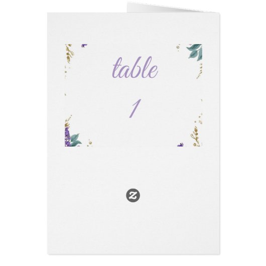 👉 Elegant Purple Wisteria Gold Floral Folded Tabl (裏面)