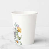 Elegant Purple Yellow Wildflower Wedding 紙コップ (左)