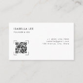 Elegant QR Code Black & White Business Card 名刺 (正面)