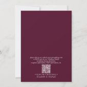 Elegant QR Code Burgundy Classic Monogram Wedding 招待状 (裏面)
