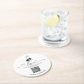 Elegant QR Code Capture the Love Photo Sharing  ラウンドペーパーコースター (インサイチュ)