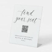 Elegant QR Code Digital Seating Chart Wedding 台座サイン (正面)