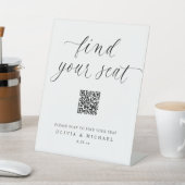 Elegant QR Code Digital Seating Chart Wedding 台座サイン (インサイチュ)