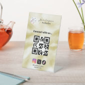 Elegant Qr code Logo Gold Texture 台座サイン (インサイチュ)