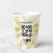 Elegant Qr code Logo Gold Texture 紙コップ (裏面)