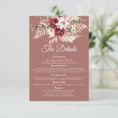 Elegant QR Code Wedding Info Card | Dusty Rosewood エンクロージャーカード (スタンド正面)