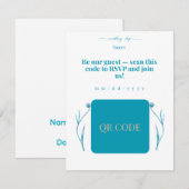 Elegant QR Code Wedding Invitation Minimalist RSVP (正面/裏面)