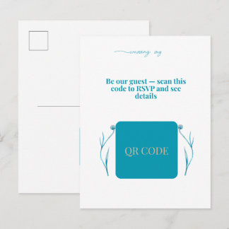 Elegant QR Code Wedding Invitation Minimalist RSVP インビテーションポストカード