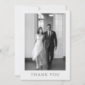 Elegant QR Code Wedding Photo Monogram Thank You サンキューカード (正面)