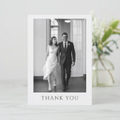 Elegant QR Code Wedding Photo Monogram Thank You サンキューカード (スタンド正面)