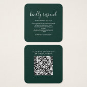 Elegant QR Code Wedding RSVP Card (正面&裏面)