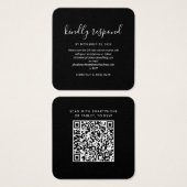 Elegant QR Code Wedding RSVP Mini Card (正面&裏面)