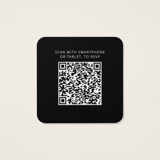 Elegant QR Code Wedding RSVP Mini Card (裏面)