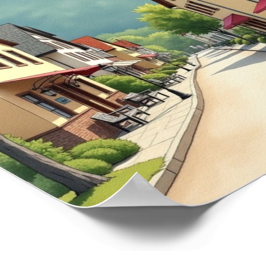 Elegant Quebec Canada watercolor ポスター (角)