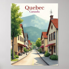 Elegant Quebec Canada watercolor ポスター