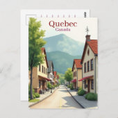 Elegant Quebec Canada watercolor ポストカード (正面/裏面)