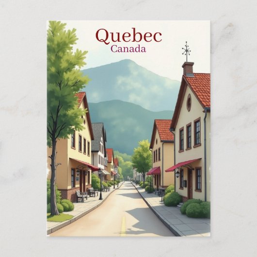 Elegant Quebec Canada watercolor ポストカード (正面)