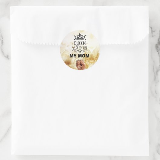 Elegant Queen of my Life-my mom  ラウンドシール (バッグ)
