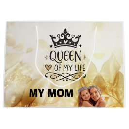 Elegant Queen of my Life-my mom  ラージペーパーバッグ