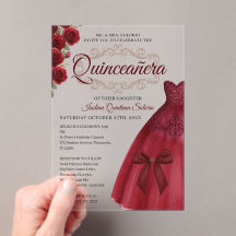 Elegant Quinceanera 15th Birthday Red Burgundy 