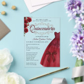 Elegant Quinceanera 15th Birthday Red Burgundy  アクリル招待状 (インサイチュ (ウェディング))