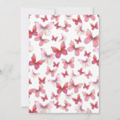 Elegant Quinceanera Invitation Red Butterflies 招待状 (裏面)