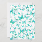 Elegant Quinceanera Invitation Teal Butterflies 招待状 (裏面)