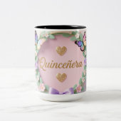 Elegant Quinceañera Mug – Sweet 15 Birthday Gift  ツートーンマグカップ (中央)