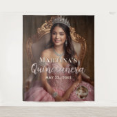 Elegant Quinceañera Tapestry Photo Backdrop タペストリー (正面)