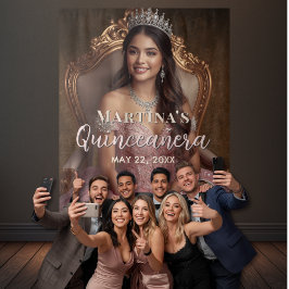 Elegant Quinceañera Tapestry Photo Backdrop タペストリー