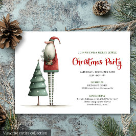 Elegant Quirky Santa Christmas Holiday Invitation 招待状