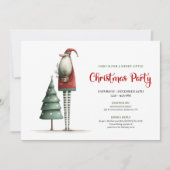 Elegant Quirky Santa Christmas Holiday Invitation 招待状 (正面)