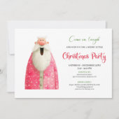 Elegant Quirky Santa Minimalist Holiday Invitation 招待状 (正面)