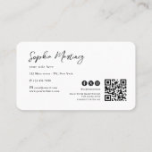 Elegant Rainbow Agate gold Glitter & QR Code Logo 名刺 (裏面)