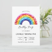 Elegant Rainbow Birthday party 招待状 (スタンド正面)