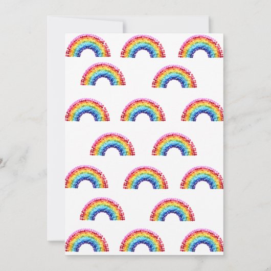 Elegant Rainbow Birthday party 招待状 (裏面)