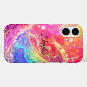 Elegant Rainbow Glam & Glitter Personalized  Case-Mate iPhoneケース (裏面 (横))