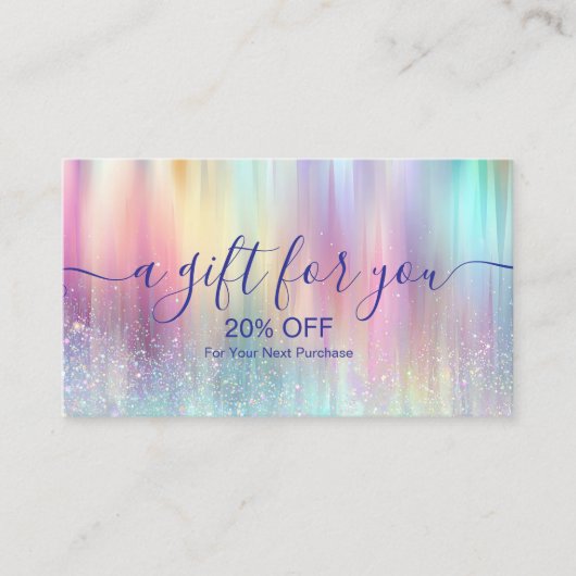 Elegant Rainbow Gradient 割引カード (正面)