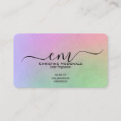 Elegant Rainbow Monogram Business Cards - Rounded  名刺 (正面)