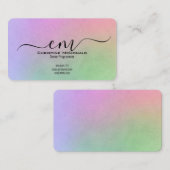 Elegant Rainbow Monogram Business Cards - Rounded  名刺 (正面/裏面)