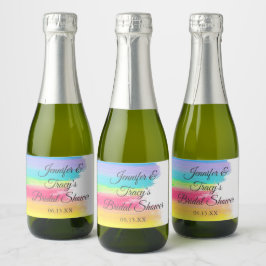 Elegant Rainbow Personalized Bridal Shower Mini スパークリングワインラベル