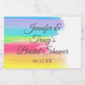 Elegant Rainbow Personalized Bridal Shower Mini スパークリングワインラベル (シングルラベル)