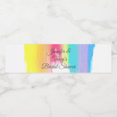 Elegant Rainbow Personalized Lesbian Bridal Shower ペットボトルラベル (シングルラベル)