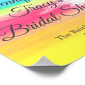 Elegant Rainbow Personalized Lesbian Bridal Shower ポスター (角)