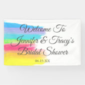 Elegant Rainbow Personalized Lesbian Bridal Shower 横断幕 (横)