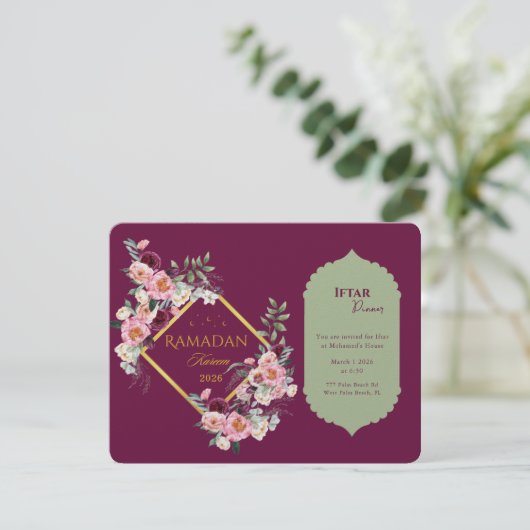 Elegant Ramadan Iftar Invitation 2026 案内状 (スタンド正面)