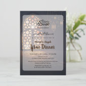 Elegant Ramadan Iftar Invitation Golden Lantern 招待状 (スタンド正面)