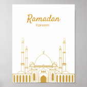 Elegant Ramadan Kareem Mosque Wall Art ポスター (正面)