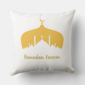 Elegant Ramadan Mosque Design Throw Pillow クッション (裏面)