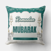Elegant Ramadan Mubarak Throw Pillow クッション (正面)